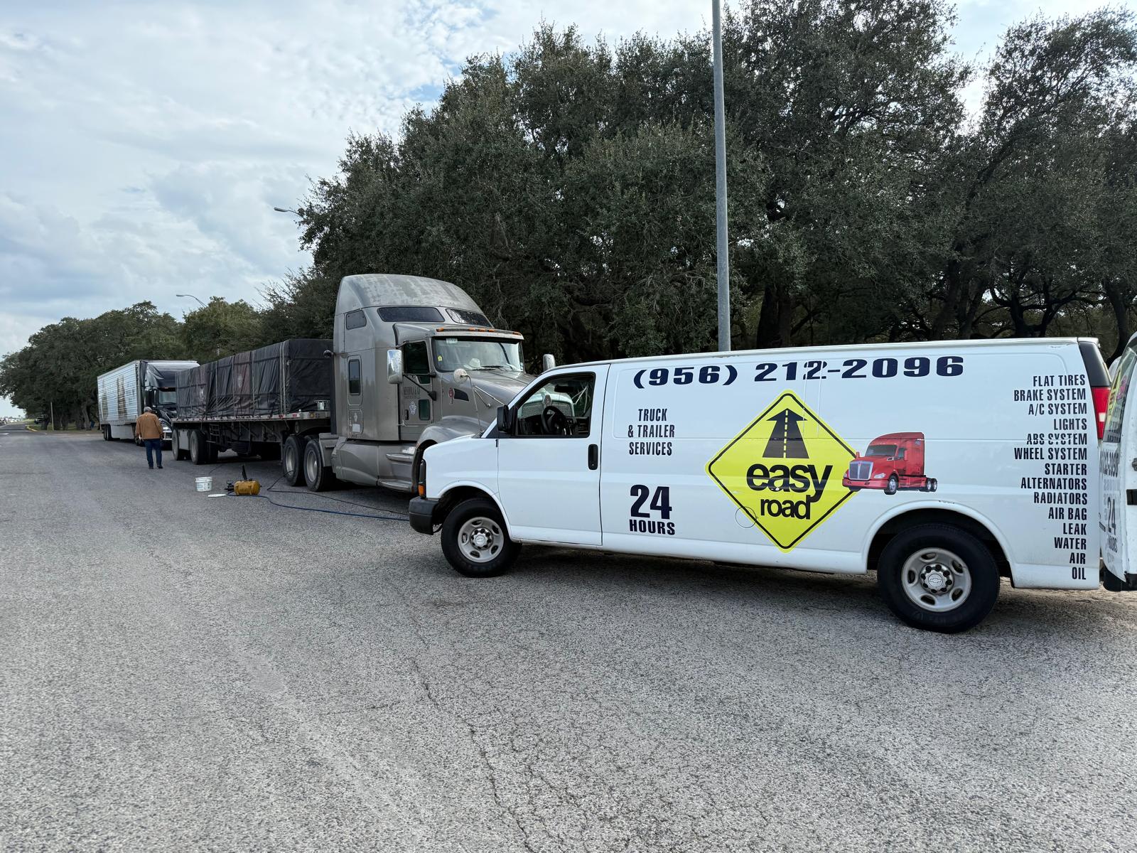 Brake & air system service on flatbed